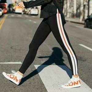 NWT Free People Black Legging w/ Red White Stripe
